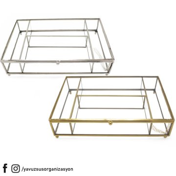 Bölmeli Kapaklı cam Kutu(30*20cm)