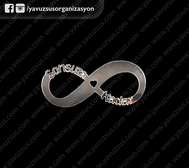 Pleksi yazılı sonsuzluk işareti(2mm) ALTIN