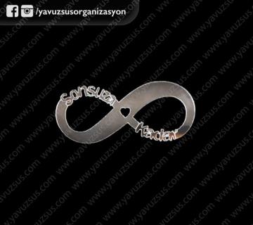 Pleksi yazılı sonsuzluk işareti(2mm) GUMUS