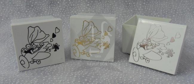 UÇAKTA GELİN DAMAT KUTU(12 adet) ALTIN