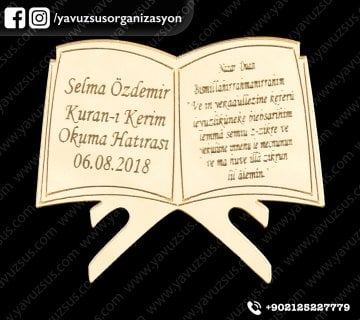 Nazar dualı kitap ayet pleksi (6*5cm) ALTIN