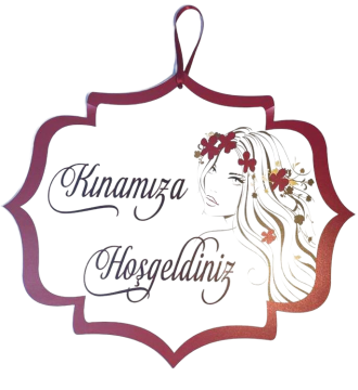 Kınamıza Hoşgeldiniz Ahşap Uv Baskılı Kapı Süsü