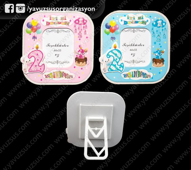 2 yaş ayaklı resim çerçevesi PEMBE