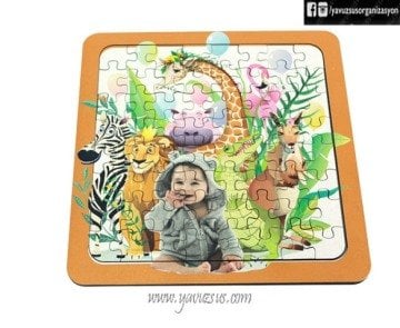 Ahşap Safari Konseptli Yapboz(20cm)