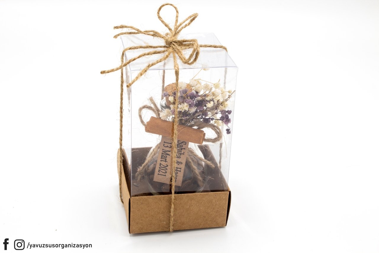 Kahve Çekirdekli Şişe Nikah Hediyeliği (20 Ad.)