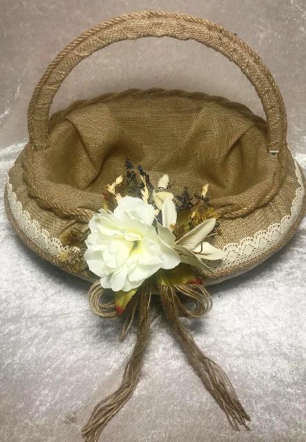 Çiçekli hasır bebek ürünü SEPET KREM