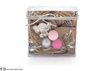 Top Dekorlu Yıldız Kutuda Bebek Hediyelik (20 Ad.)