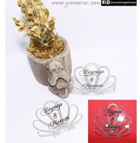 İstiridye Pleksi & Uv Nikah Süsü(7*8cm)