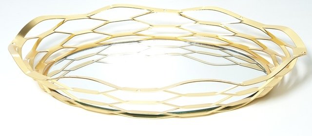 Oval Akordiyon Lazer Tepsi ALTIN DAMAT TEPS