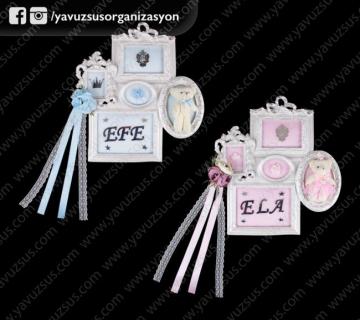 5 li polyester Aile resim çerçevesi PEMBE