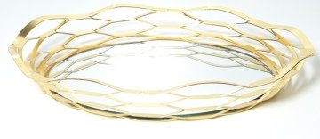 Oval Akordiyon Lazer Tepsi ALTIN YUZUK TEPS