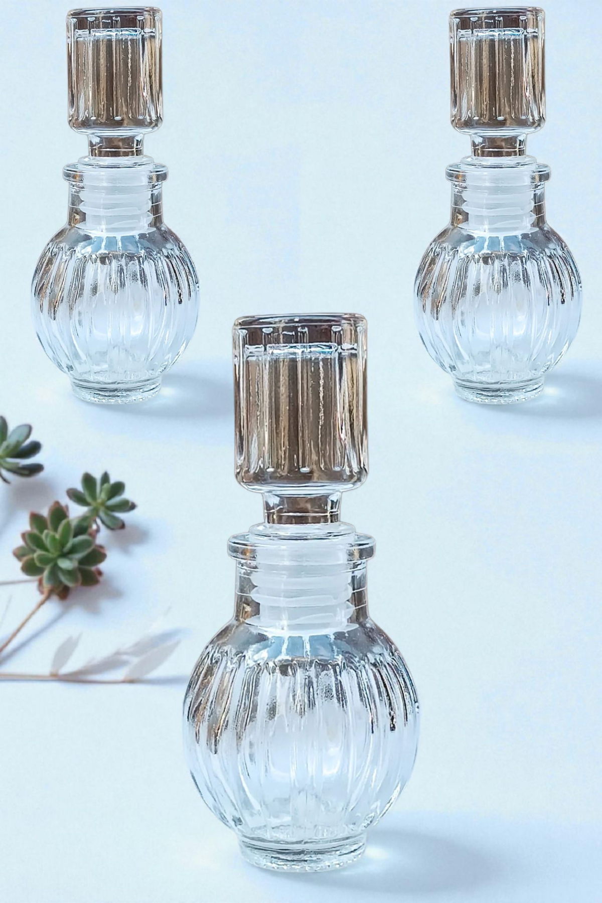 Kristal kapaklı 50cc cam şişe (120 adet)