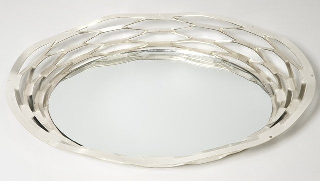 Oval Akordiyon Lazer Tepsi GUMUS YUZUK TEPS