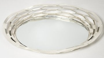 Oval Akordiyon Lazer Tepsi GUMUS YUZUK TEPS