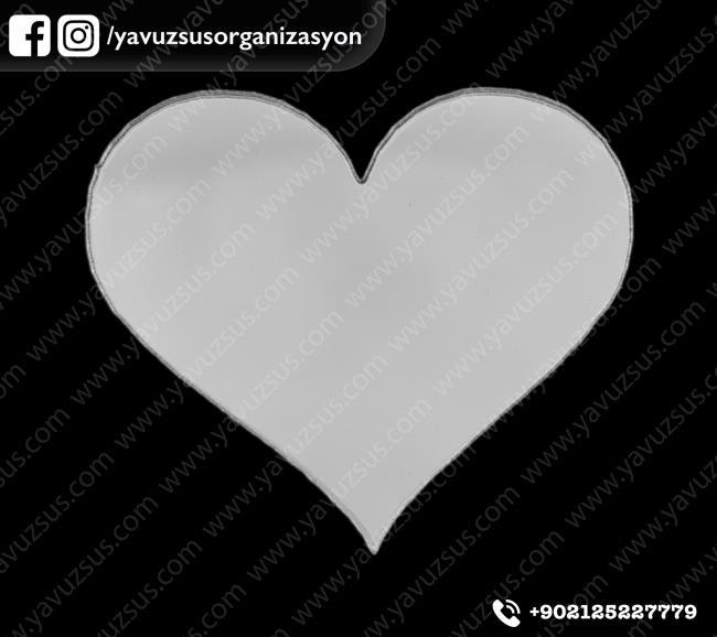 pleksi kalp boş(1mm) GUMUS 10X10