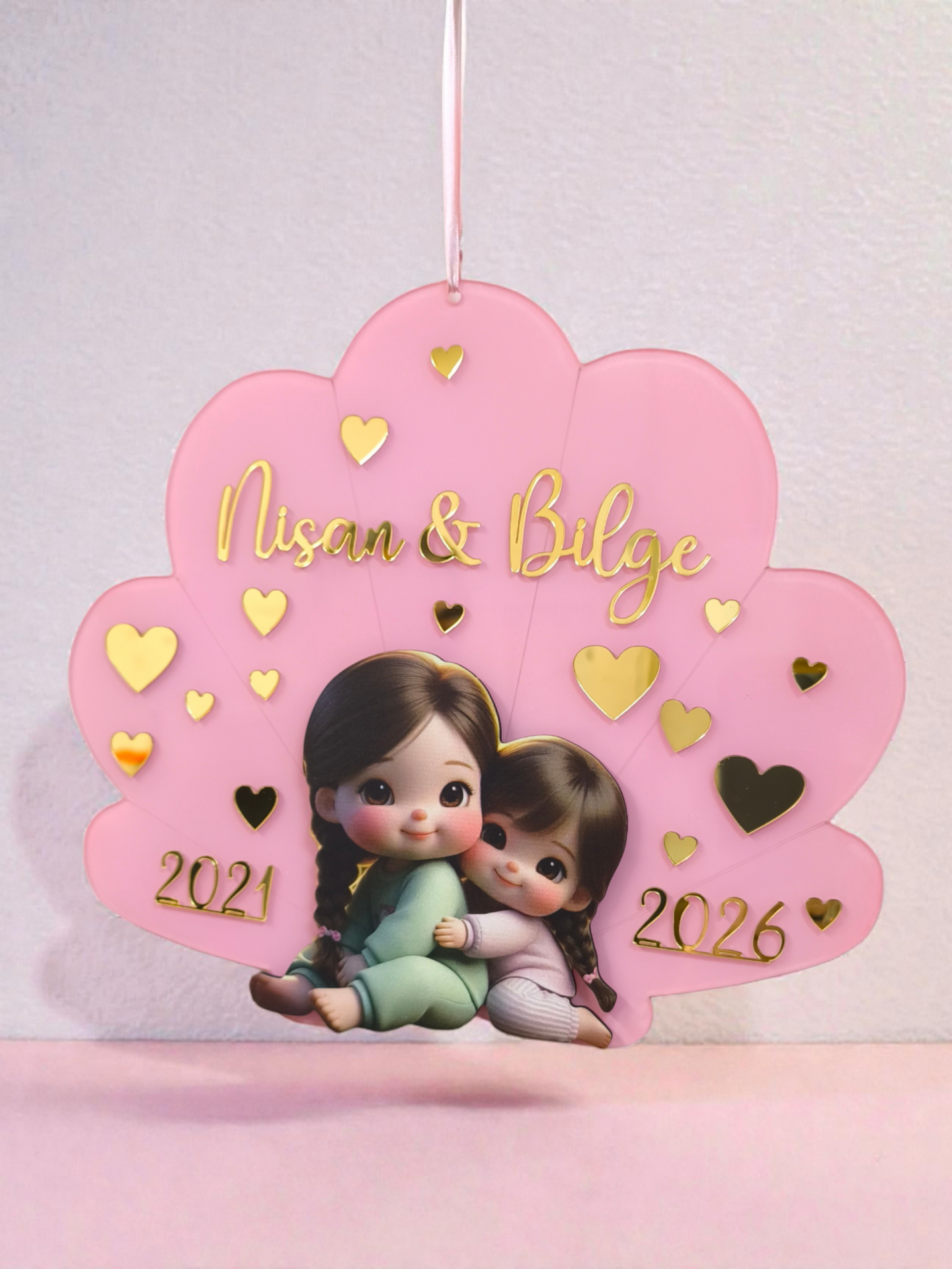 Pleksi abla kardeş kapı süsü