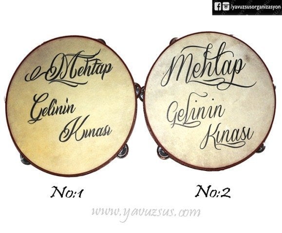 Hattat Yazılı Deri Tef(27cm & 32cm)