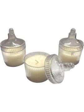 Küçük Tırtıklı Pvc Kutu İçerisinde Mum(10*5,5cm)