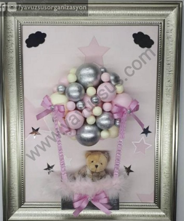 Çerçeveli Ortada Renkli balonlu Kapı Süsü