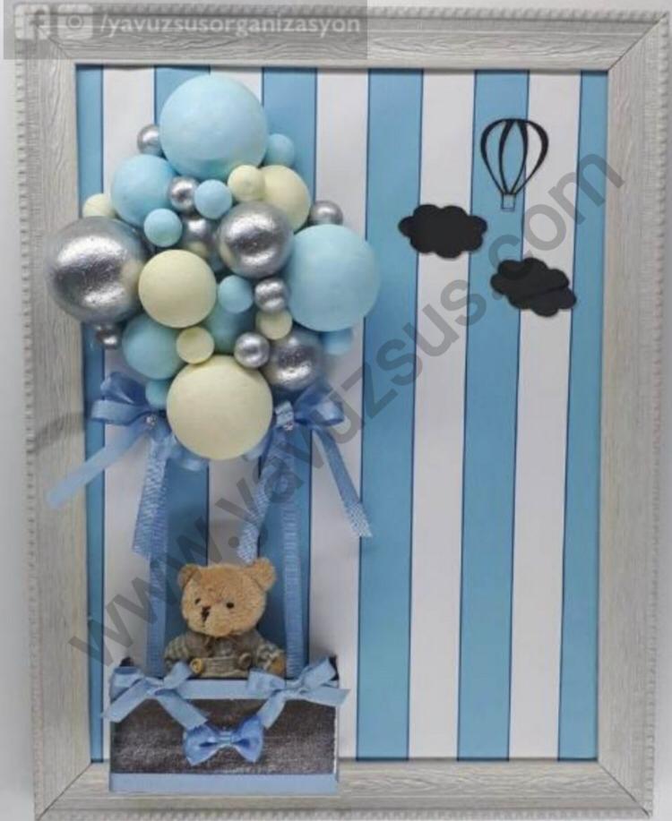 Çerçeveli YANDAN SÜSLÜ  Renkli balonlu Kapı Süsü