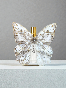 İsme özel çift krem kelebek şişe hediyelik(20 adet)