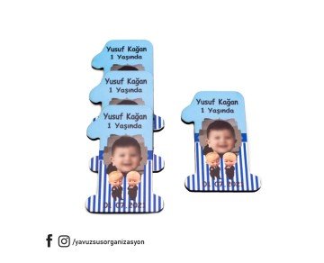 UV Baskılı Kişiye Özel 1 Yaş Ahşap Süs