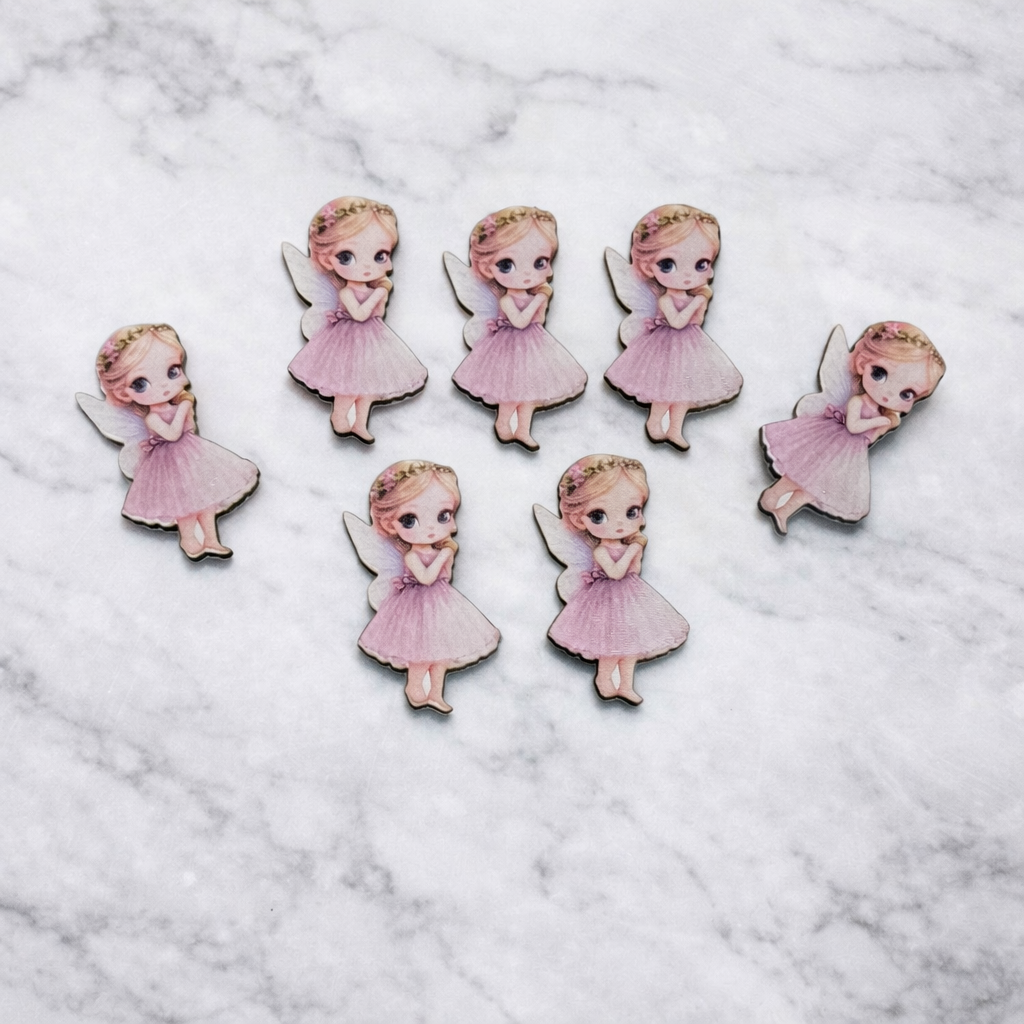 Çiçek taçlı peri kzıı ahşap obje & figür