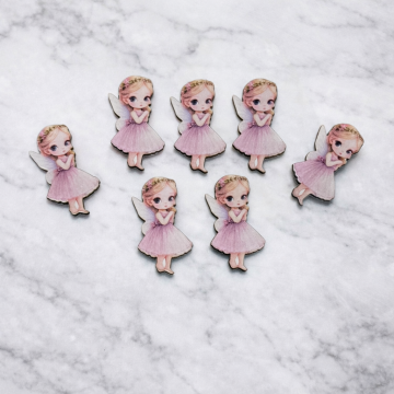 Çiçek taçlı peri kzıı ahşap obje & figür