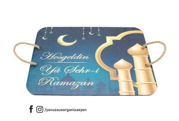 Hoşgeldin Ya Şehr-i Ramazan Ahşap Tepsi (35x25)