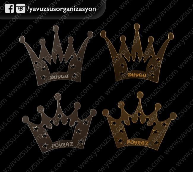 pleksi taç içi taç özel tasarım ALTIN