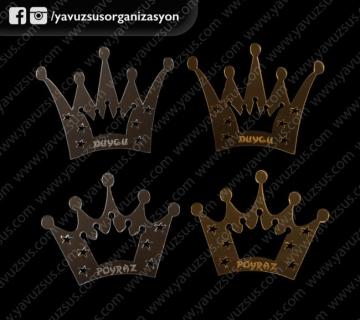 pleksi taç içi taç özel tasarım ALTIN