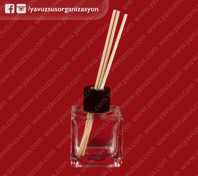 50cc kare cam bambu şişesi(Oda Kokusu Şişesi)