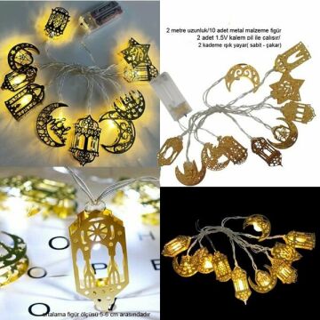 Ramazan dekorlu metal led ışık