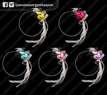 Süslü çiçekli taç MAVI