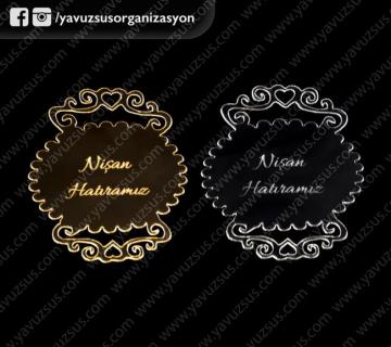 pleksi tırtıklı nişan hatırası (5x4,5) ALTIN