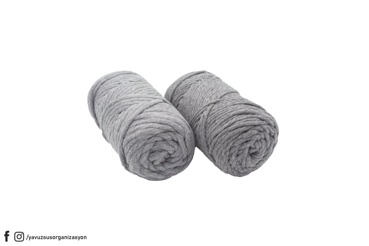 3mm 250gr Makrome İp GRI