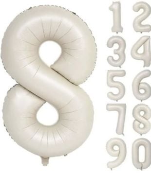 34 inç(85cm)  Krem  Rengi Folyo balon RAKAM