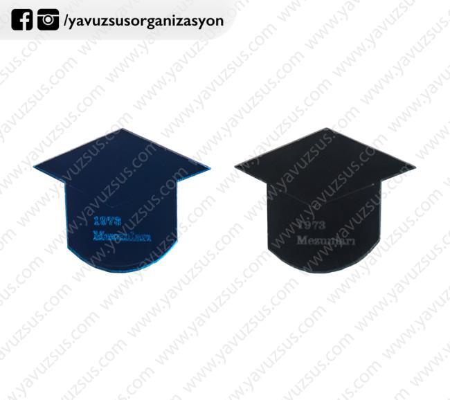 pleksi mezuniyet kepi özel tasarım GUMUS