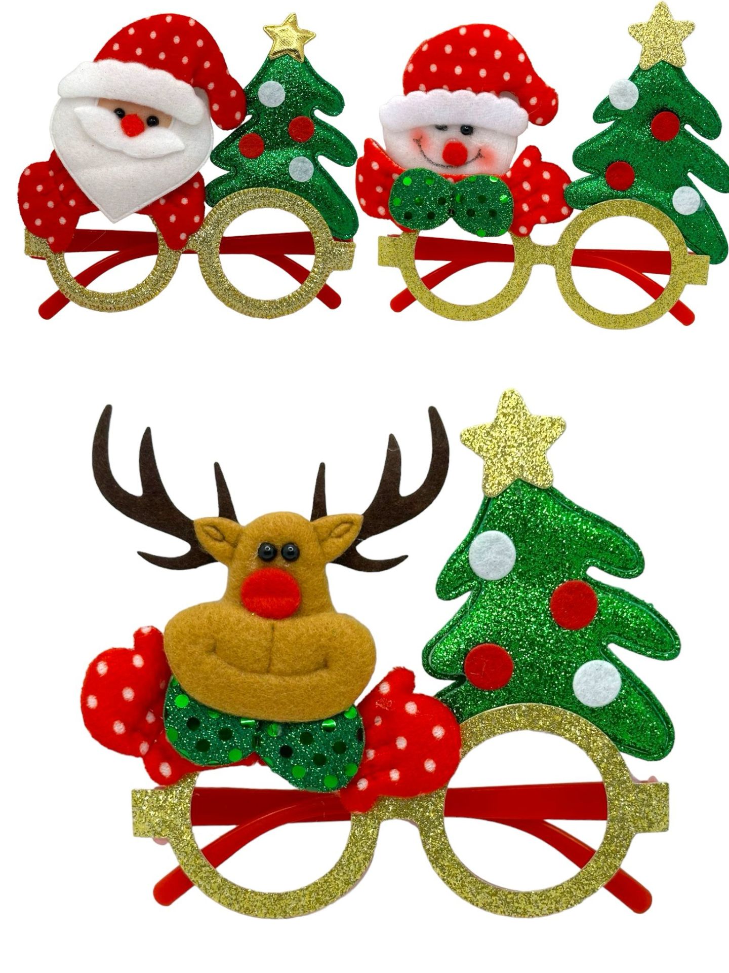 Çam Ağaçlı Noel baba & Kardan Adam & Geyik Gözlük