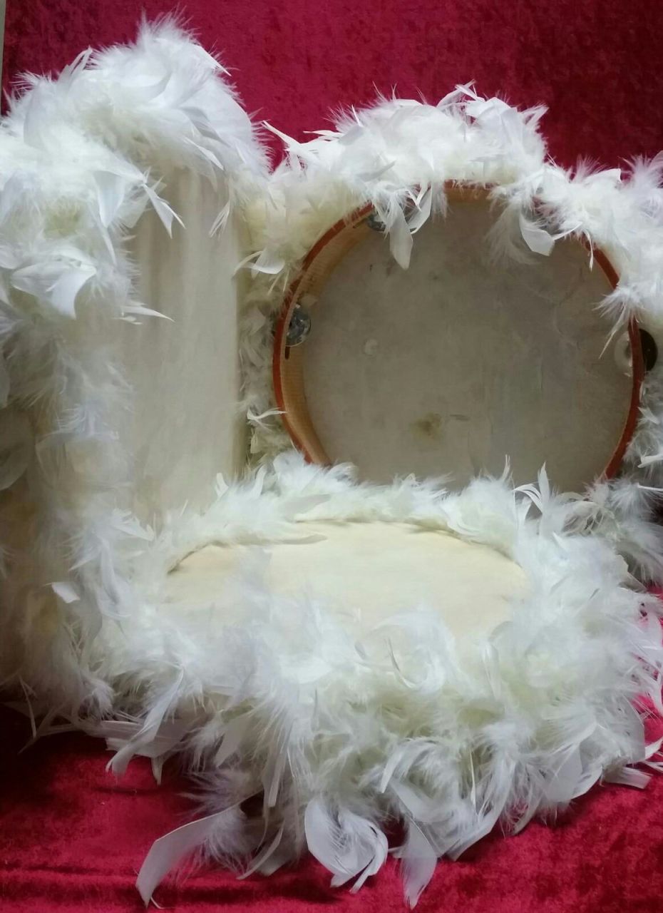 Tüylü 27cm KÜÇÜK boy deri tef KREM