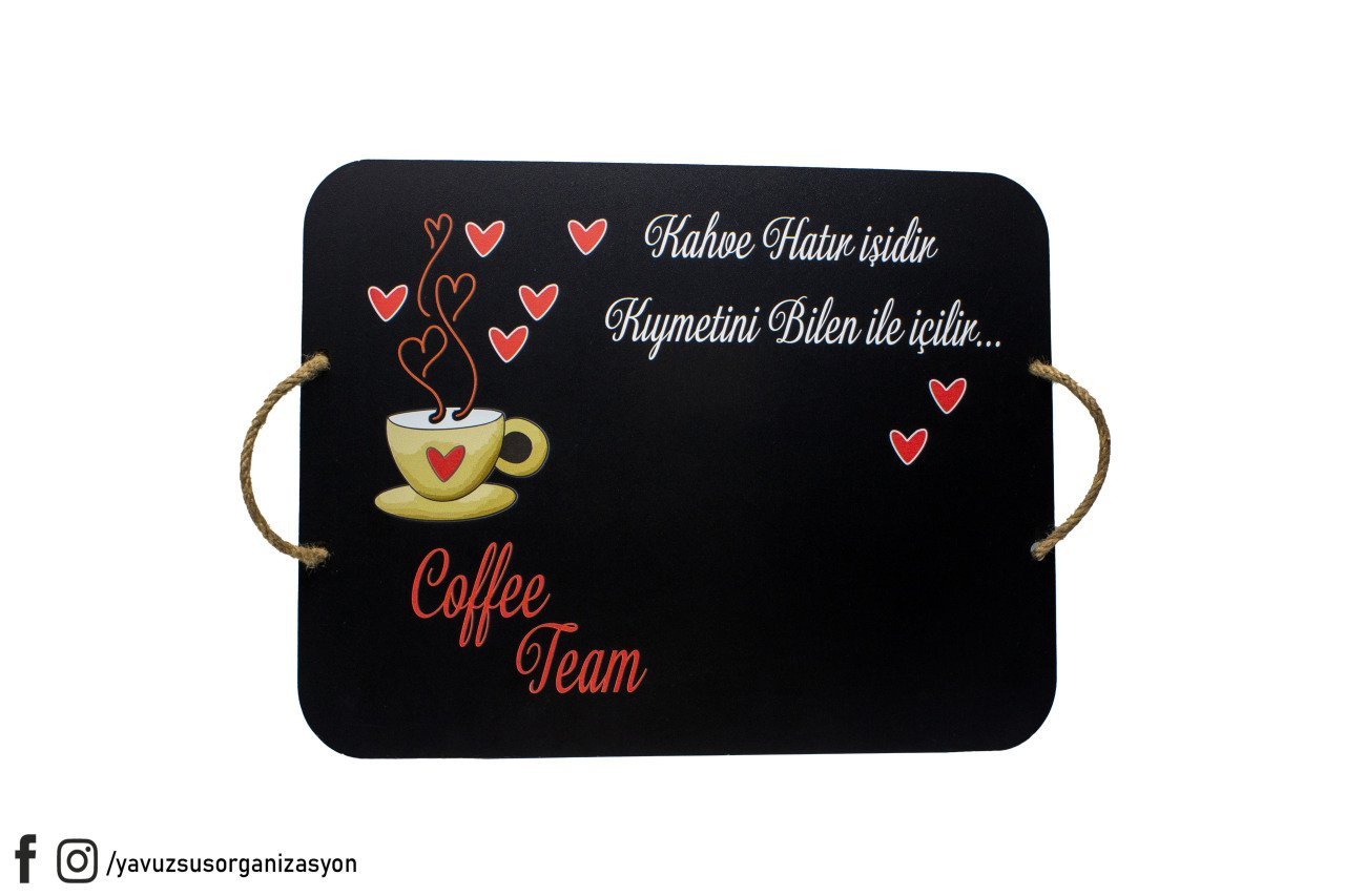 Coffee Team Ahşap Tepsi (35x25)