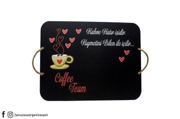 Coffee Team Ahşap Tepsi (35x25)