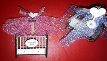 Ahşap Cibinlikli lavantalı bebek karyolası 7x4x9