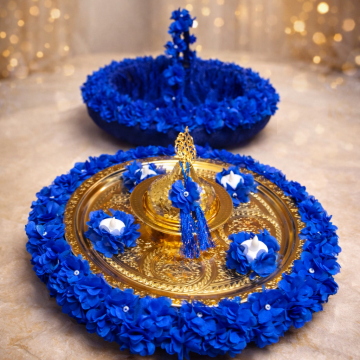 Lazer çiçekli Sünnet Kına Tepsisi & Sepeti takım