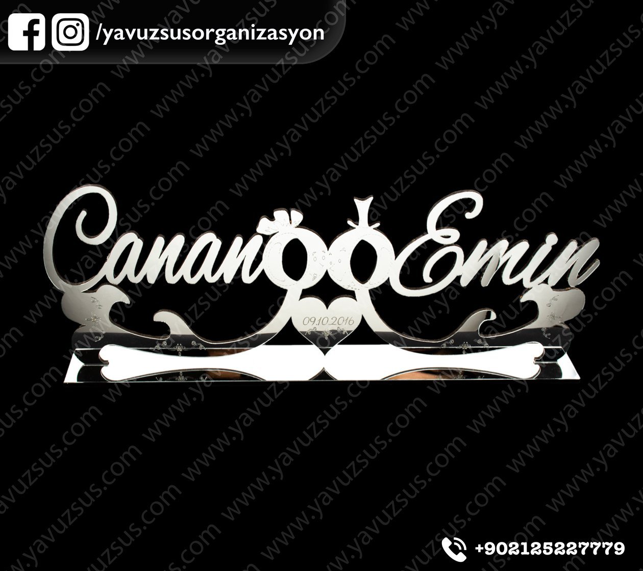 Ahşap Üzeri Pleksi Alyans Tabanlık(isimlik)