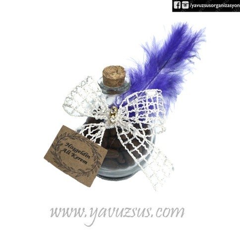 Kahve Çekirdeği İle Süslü Küre Şişe (20 ad)