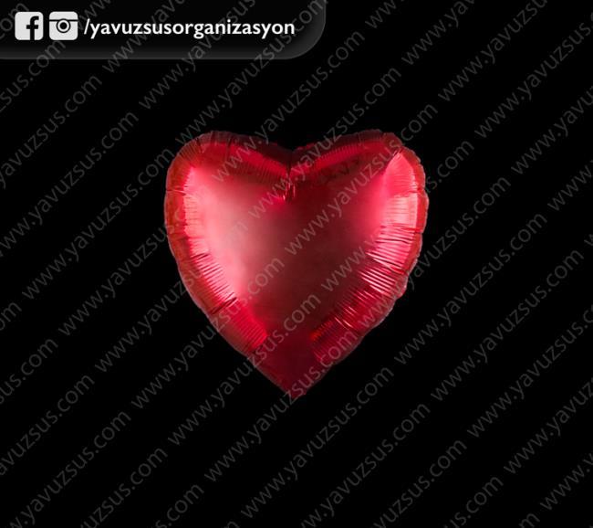 90 cm folyo kalp balon KIRMIZI