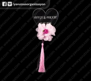 kalp özel tasarım pleksi nikah şekeri