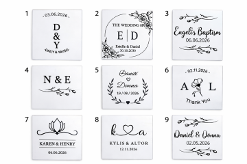 12 adet uv baskılı çikolata üstü pleksi çeşitleri(12 adet)