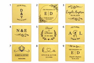 12 adet uv baskılı çikolata üstü pleksi çeşitleri(12 adet)